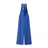 Summer New Women's Bow Ornament Hanging Neck Temperament Rest Height Waist Jump Pants