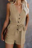 Summer Female Jumpsuit Plus Size Overalls for Women Fashion Streetwear Outfits V-Neck Romper Sleeveless Playsuit