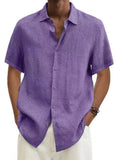 Explosion Summer V-Neck Button Cotton Cotton Pure Cotton Shirt Shirt Man Shirt