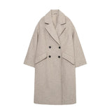 And Winter New Double-Breasted Loose Coat Coat-Outfit