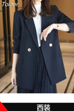 Fashion Blazer Women Elegant Casual Basic All-match Simple Long Sleeve Office Lady Solid Blazers Spring Autumn