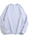 Cotton Pullover Sweatshirts Oversize Women O Neck Loose Long Sleeve Top Solid Oversized Green Sweatshirt For Women