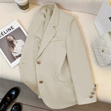 Toloer 2024 New Orange Suit Jacket Female Retro British Style Advanced Design Sense Versatile Small Suit Woman-Outfit