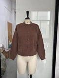 Soft-Cousin Short Knitted Cardigan 2025 New Loose Solid-Colored Gentle