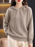 Hooded Cashmere Sweater Women Autumn Winter Pullover Casual Loose Wool Hoodie Knitted Base Tops New Hoodie Clothes