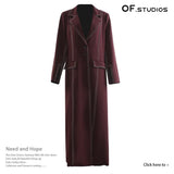 Early Autumn Heavy Industry Beads Splicing Long Wind Coat Coat Coat Women