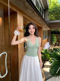 Xixi 2025 Spring And Summer New Golden Wind Pure Temperament With Knitted Bottom Slings Vest Women