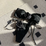 2024 New Solid-Colored Rose Breast Drawstring Strap Split Swimsuit