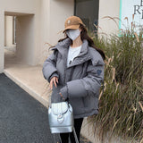 Small Down Cotton Jacket Female Short Style 2024 New Korean Version Of Loose Cotton-Padded Jacket Coat Students Winter Cotton-Padded Clothes Tide-Outfit
