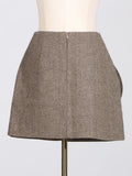 Toloer Wind High-Waist A-Line Skirt Autumn 2024 New Fashion Three-Dimensional Flower Splicing Design Sense Short Skirt-Outfit