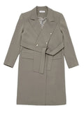 Fashion Women's Trench Coat New Laple Loose Patchwork Single Button Long Sleeve Windbreaker Female Autumn 2023