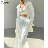Y2k Sexy Two Piece Set Women Satin Coat Top With Pants Suit 2022 Fashion Chic Autumn Streetwear Female 2 Piece Sets