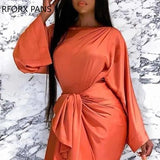 Sleeve Tied Front Midi Dress-Outfit