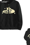 Star Letter Print Hoodie Women Zip Up Long Sleeve Loose Jackets Harajuku Casual Gothic Y2K Grunge Men Hooded