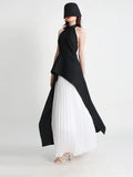 Toloer Casual Suit Tide Spring 2024 New Fashion Neck Sleeveless Irregular Two-Piece Women's Wear-Outfit