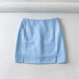 Women Mini Bodycon purple Skirt Summer Women Fashion Mini Skirt With Front