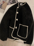 Winter Women Coat Warm 2022 Loose Pocket Single Breasted Thickened Warm Top Oversize Winter Women's Coat White