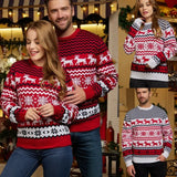 New Year's Clothes Women Men Matching Sweaters Christmas Family Couples Jumpers Casual O Neck Knitwear Warm Thick