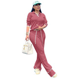 Toloer New Women's Casual Knit Wide-Leg Pants Suit-Outfit
