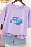 100% Cotton L-6XL T Shirt Letter Print Tshirt Short Sleeve Women's Top Summer Casual Couple O Neck Oversized T
