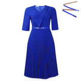 Women's Clothing 2025 Summer New Fashion Temperament V-Neck Solid Color Large-Size Pressure Fold African