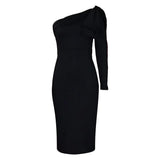 Women's Clothing 2025 Autumn And Winter 2025 New Fashion Temperament Repair Slanted Shoulder Sexy