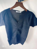Summer Top Sexy T Shirt Women Elasticity T-Shirt Korean Style Woman Clothes Slim Tshirt Female Casual short Sleeve