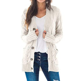 Long Sleeve Size Cardigan Knitted Women's Mid-length