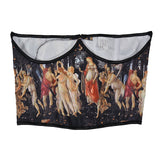 Short Oil Painting Monetchun Pattern Belt Short Belt Outside The Fish Bone Support Strap Girded