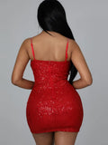 Sexy Straps Sleeveless Sequins Mini