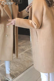 Philosophy Winter Slim Plus Cotton Long Wool Blends Coat Women Hardy Solid Warm Thick Office Work Lady