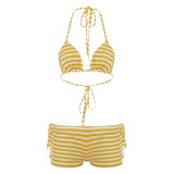 Cloth Forget Y2K Bow Tsets Holiday Bikini Set With Triangular Corset Low-Rise