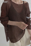 Fashion Y2K Sweater For Women Korean Woman Oversize Sweaters 2023 Hollow Out Female Clothing Long Sleeve Pullover