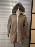 Hooded Ladies Plus Velvet Thick Coat All-match Jacket Pure Yellow Sweet and Cute Autumn and Winter Lamb Wool Loose Coat