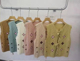 Spring Autumn New Wearing Horse Clip Outside The Folding Sweater Shoulder Tide Cardigan Knitting Vest