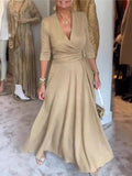 And Autumn 2025 Elegant Waist Dress Fine Flashy Deep V Sexy