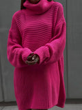 Women Turtleneck Sweaters Casual Loose Solid Thick Long Female Pullover Tops 2022 Winter Soft Warm Knitwear