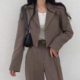Toloer Suit Jacket Female 2024 Spring And Autumn Small Korean Fried Street New Korean Version Of The Casual Suit Jacket-Outfit