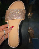 Beaded Slippers Women Summer Sandals Fashion Bling Candy Color Flip Flops Beach Diamond Flat Slippers Outdoor