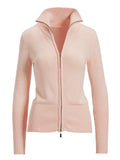 Turtleneck Sweater Women Autumn Winter Warm Jumper Long Sleeve Top Knitted Cardigan Vintage Korean Fashion Solid Zip Up