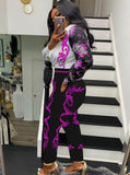 Retro Print Long Sleeve Shirt and Pant