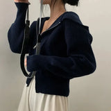 Double-headed Zipper Solid Color Hooded Cardigan-Outfit
