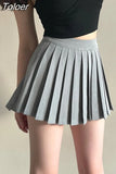 Micro Pleated Skirt Women Sexy Skort Vintage Preppy High Waist A-line Black Mini Skirt Y2k Shorts School Casual