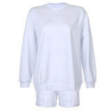 Tracksuit 2021 Two Piece Set Sweatshirt And Shorts Outfits Casual Suit Female Oversize Sport Suit Ropa Deportiva