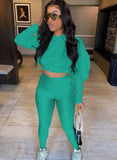 Hooded Cropped Top and Tight Legging