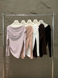 Does Not Return] Xiu Xixi 2025 Autumn Swing Bottom Knitted Long-Sleeved T-Shirt Top