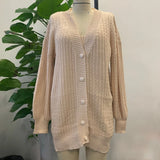 Simplee Sexy buttons v-neck long sleeves knitted mini dress set women Sexy crop tank top sweater coat suit Loose two pieces