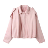 Spring Pilot Jacket Bat Sleeve Zipper Loose Tuffen Jacket Women's Casual