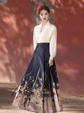 Chinese Style Dragon Year Horse Face Dress Suit 2025 New Spring And Autumn Improved Ming Ancient Costume Two