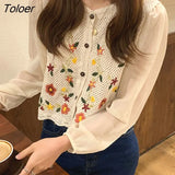 Women O-Neck Hollow Out Print Simple All-match Casual Fashion College Korean Style Ulzzang New Tops Hot Selling